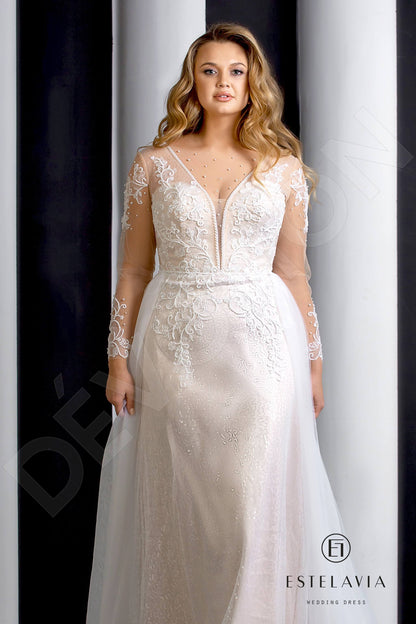 Aprilly Open back A-line Long sleeve Wedding Dress 5
