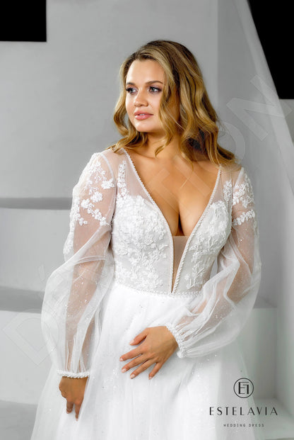 Harlin Open back A-line Long sleeve Wedding Dress 2
