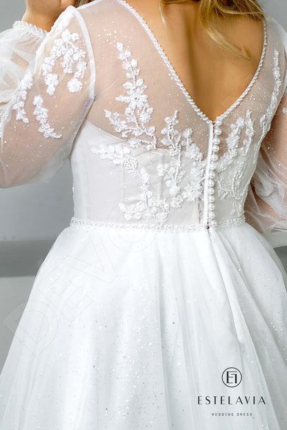 Harlin Open back A-line Long sleeve Wedding Dress 9