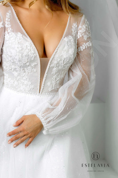 Harlin Open back A-line Long sleeve Wedding Dress 10