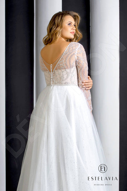 Malvi Open back A-line Long sleeve Wedding Dress 6