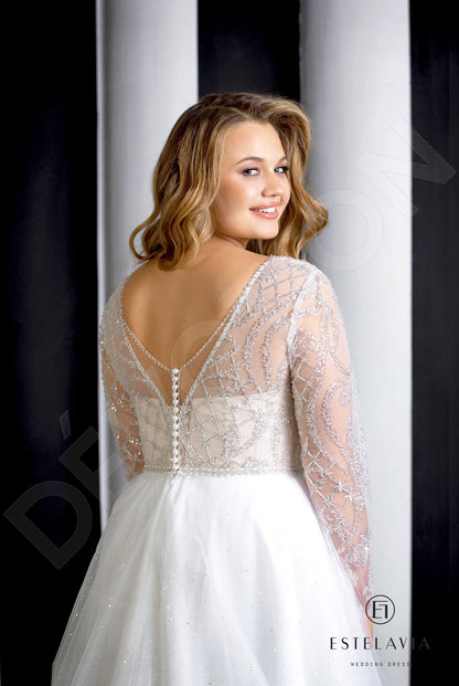 Malvi Open back A-line Long sleeve Wedding Dress 3
