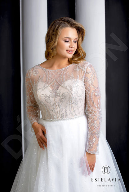 Malvi Open back A-line Long sleeve Wedding Dress 2