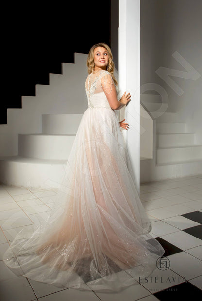 Vira Illusion back A-line Sleeveless Wedding Dress Back