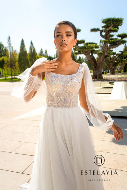 Nel Open back A-line Long sleeve Wedding Dress 2