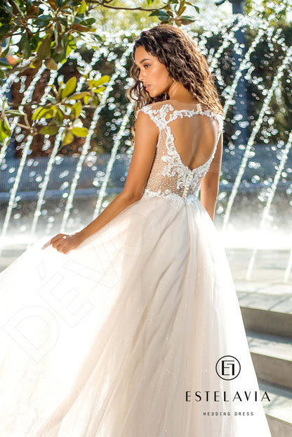 Gardenia Open back A-line Sleeveless Wedding Dress 6