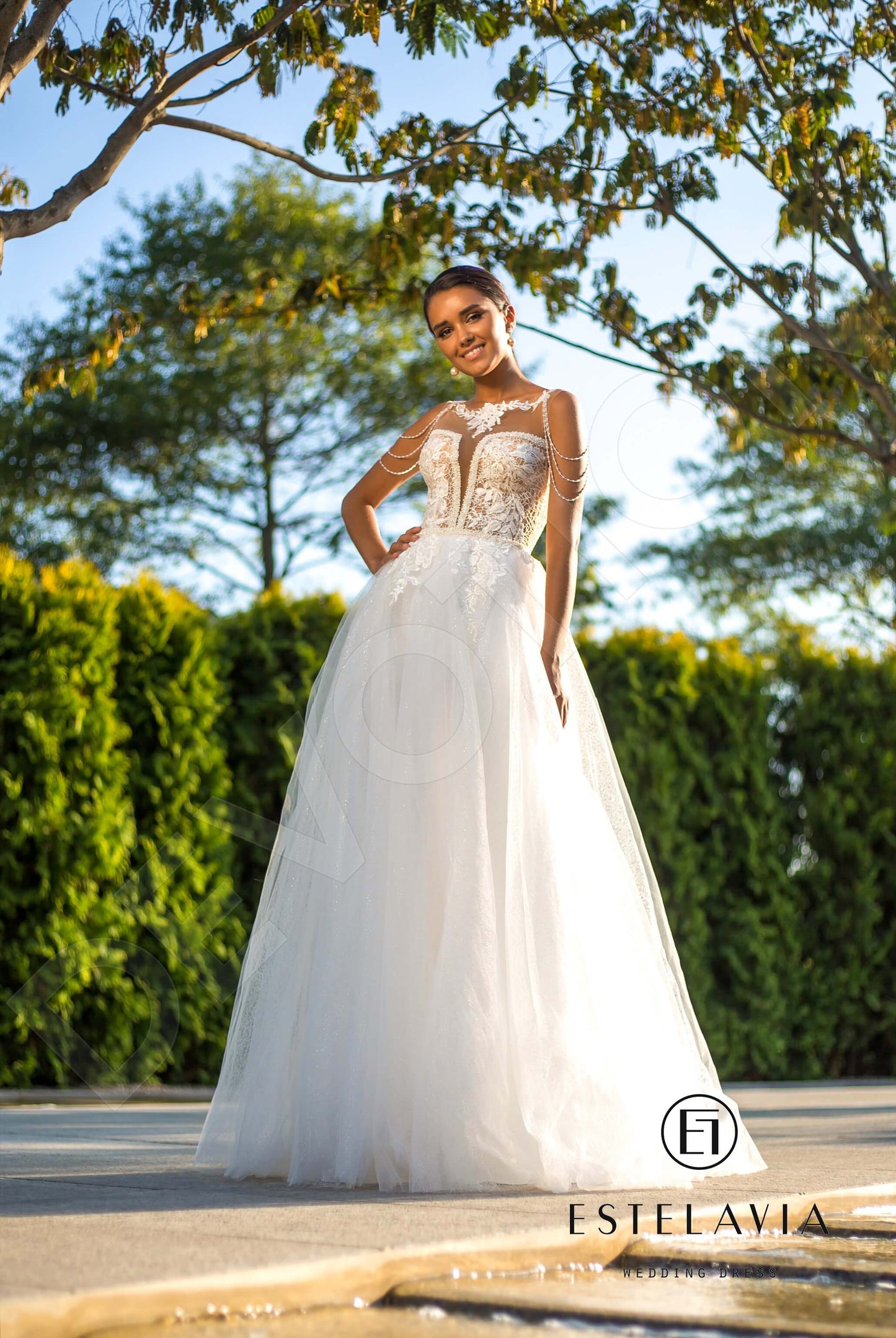 Danette Open back A-line Sleeveless Wedding Dress 6