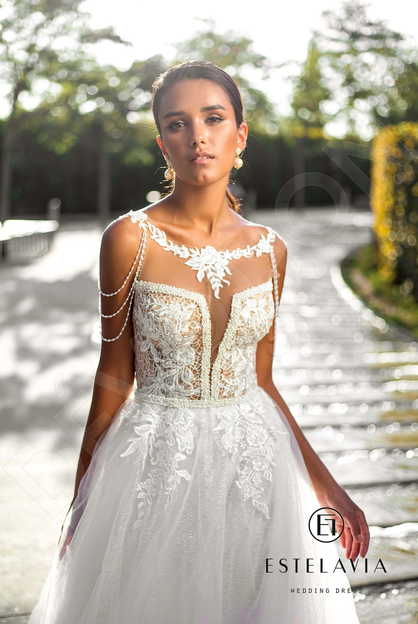 Danette Open back A-line Sleeveless Wedding Dress 2