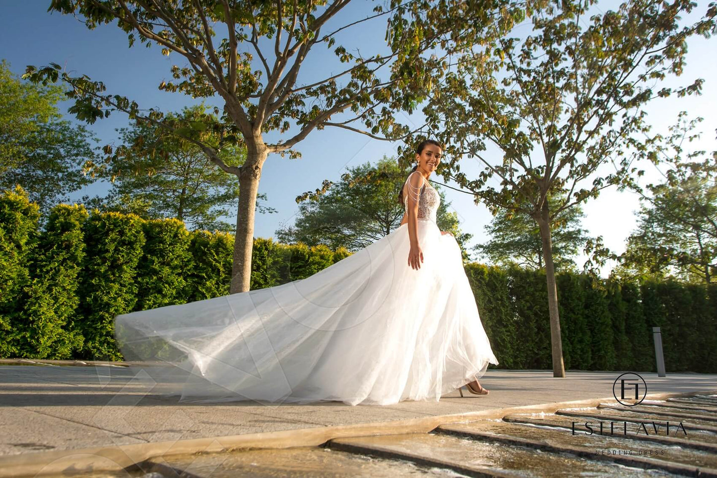 Danette Open back A-line Sleeveless Wedding Dress 4