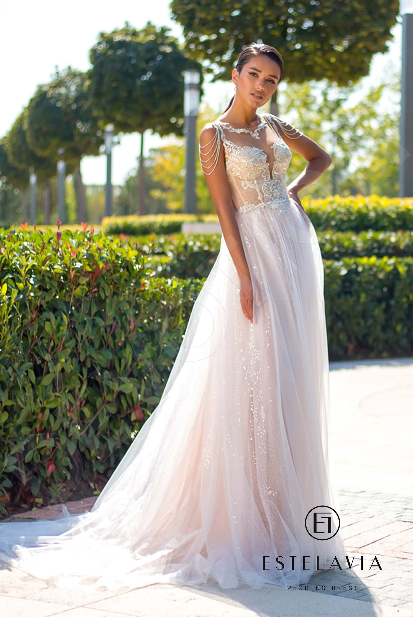 Shantel Full back A-line Sleeveless Wedding Dress 8