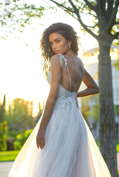Norine Open back A-line Straps Wedding Dress 5