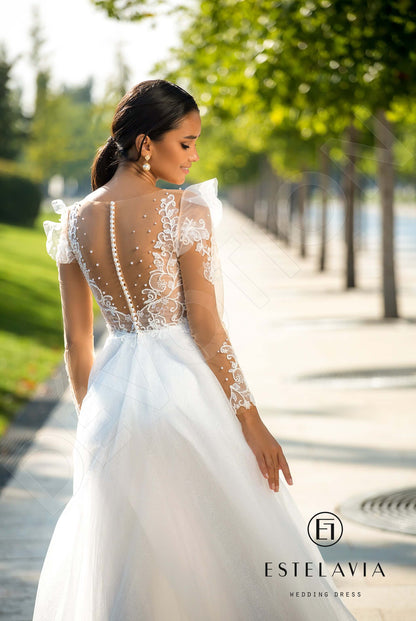 Mayr Illusion back A-line Long sleeve Wedding Dress 3
