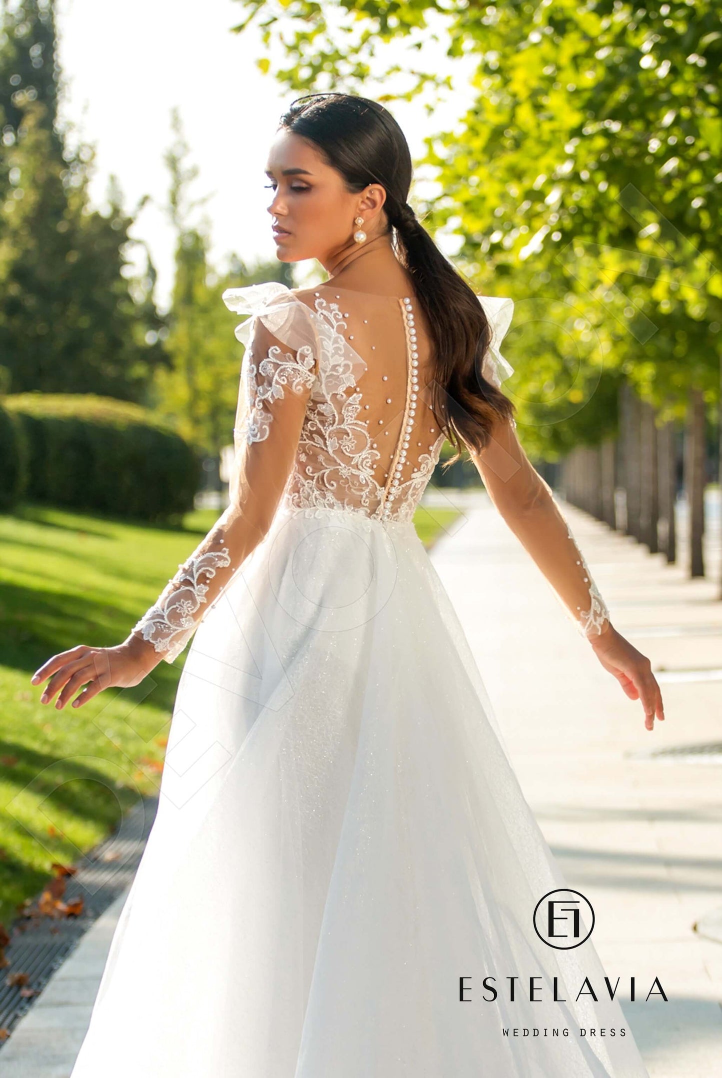 Mayr Illusion back A-line Long sleeve Wedding Dress 6