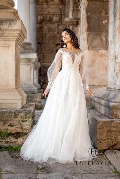 Tamin Full back A-line Long sleeve Wedding Dress 6