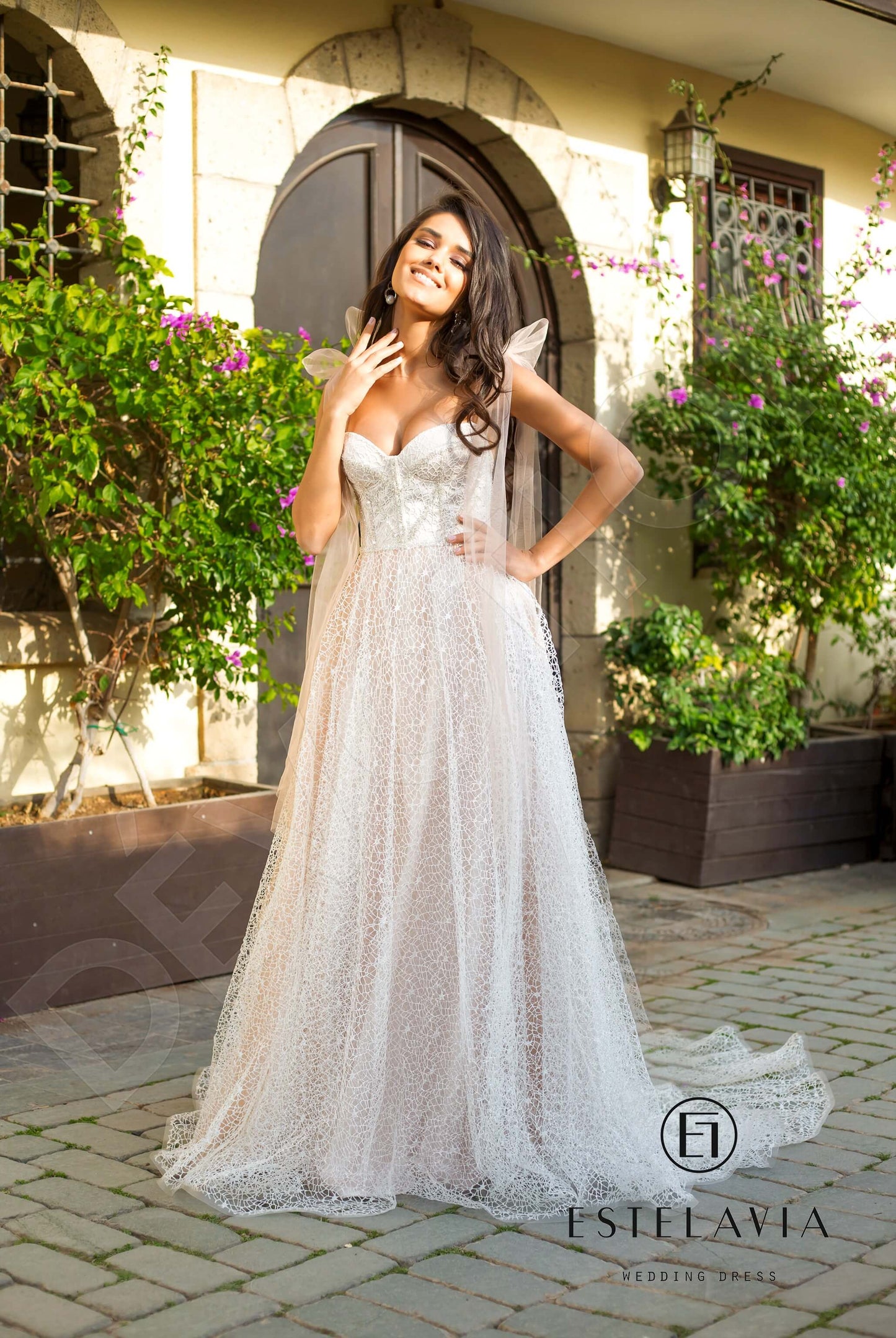 Paolina Open back A-line Straps Wedding Dress 6
