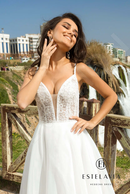 Estefania Open back A-line Long sleeve Wedding Dress 2