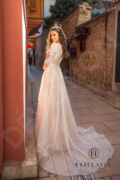 Cami Full back A-line Long sleeve Wedding Dress Back