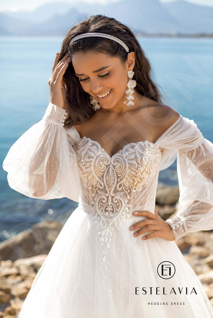 Lexa Open back A-line Long sleeve Wedding Dress 2