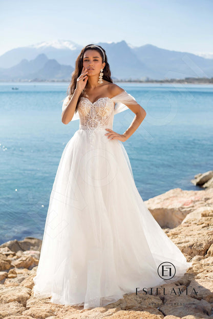 Lexa Open back A-line Long sleeve Wedding Dress 4