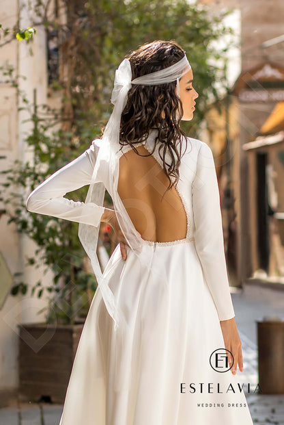 Mikah Open back A-line Long sleeve Wedding Dress 7