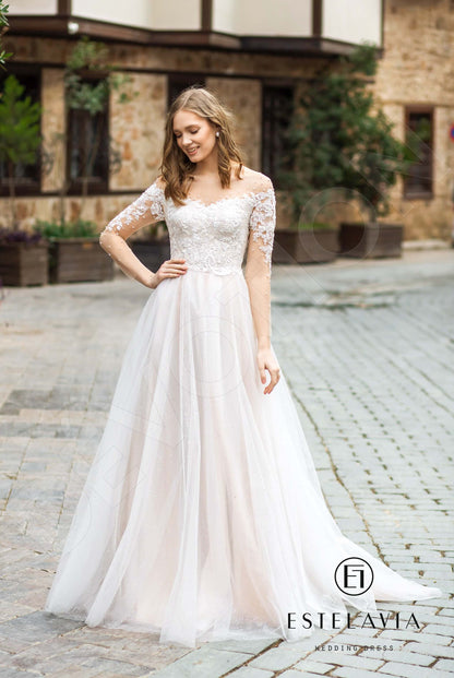 Kassidi Illusion back A-line Long sleeve Wedding Dress 5