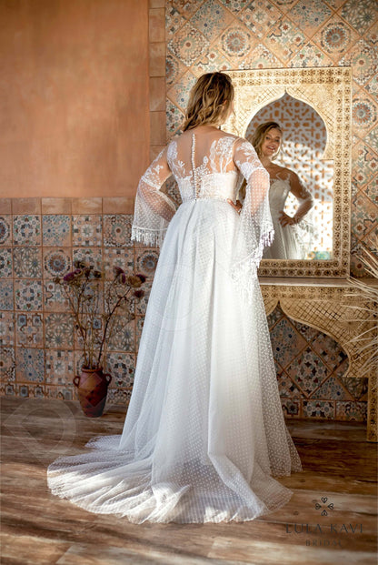 Atalie Full back A-line Long sleeve Wedding Dress Back