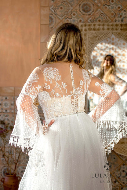 Atalie Full back A-line Long sleeve Wedding Dress 3