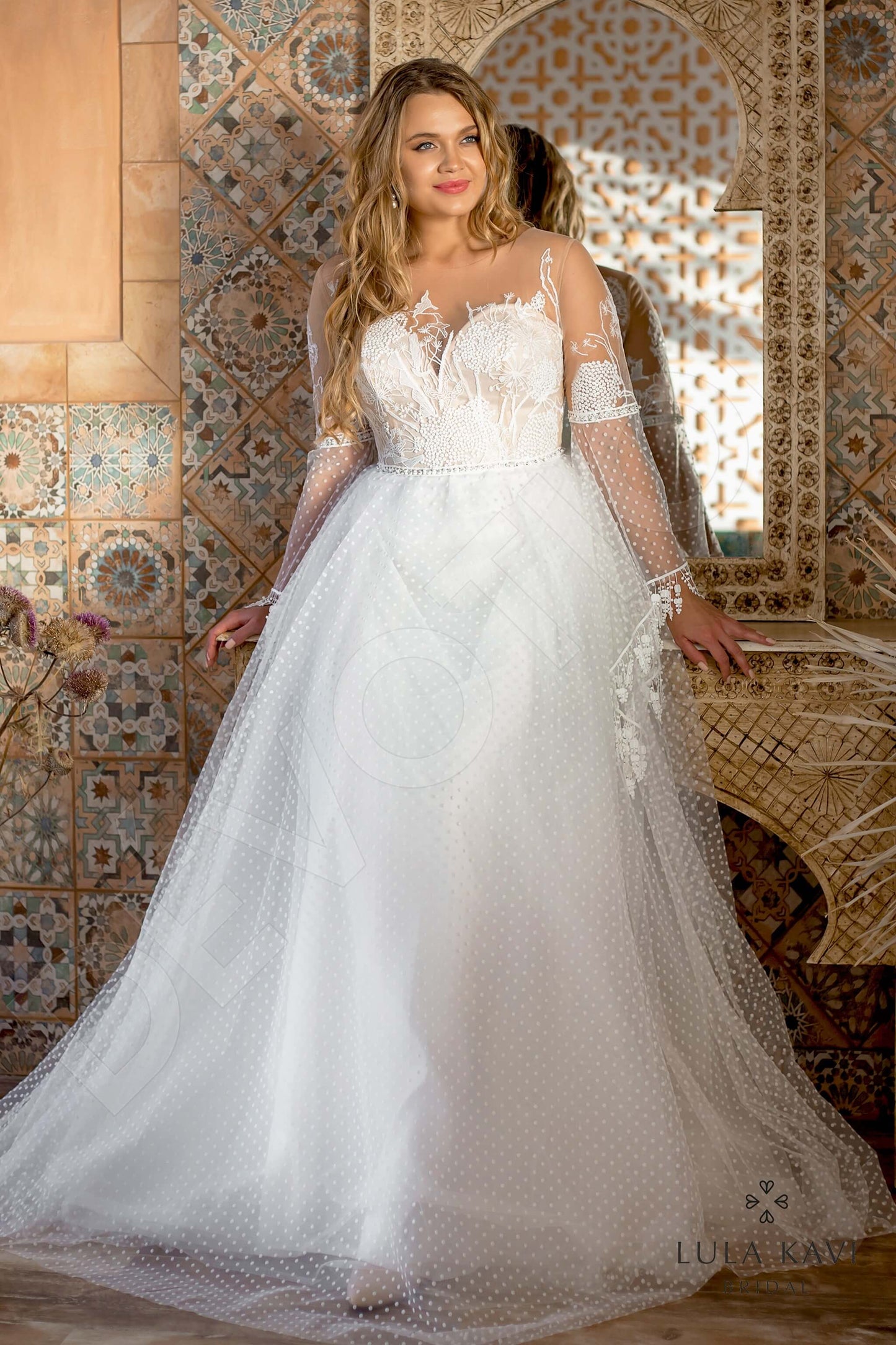 Atalie Full back A-line Long sleeve Wedding Dress Front