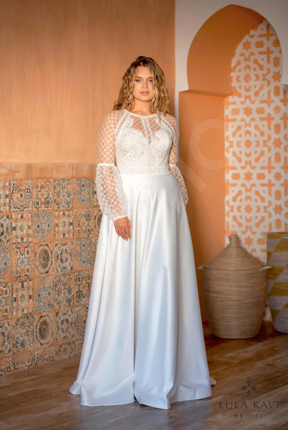 Edithe Full back A-line Long sleeve Wedding Dress 6