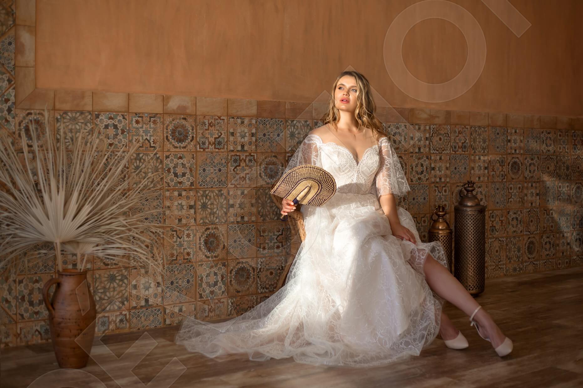 Ninevia A-line Illusion Milk Cappuccino Wedding dress