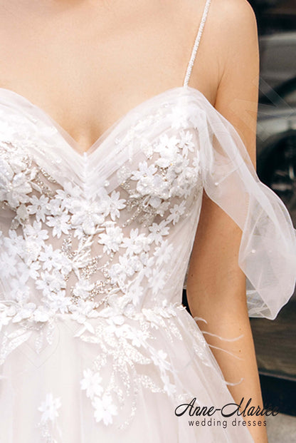 Charlina Open back A-line Straps Wedding Dress 6
