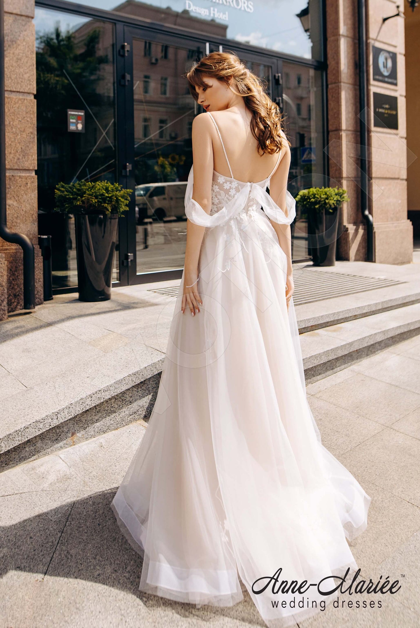 Charlina Open back A-line Straps Wedding Dress Back