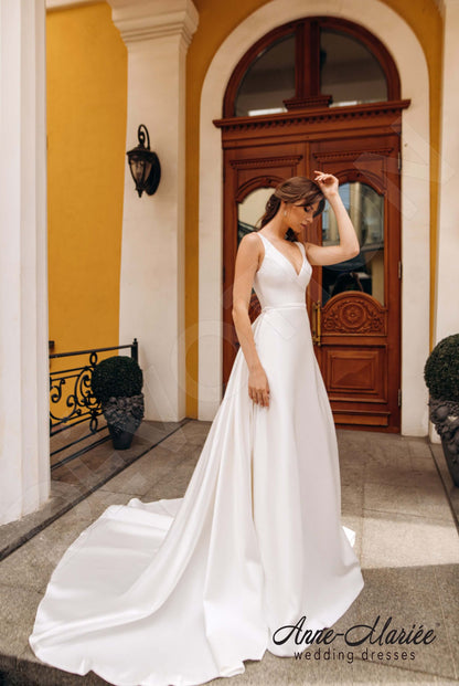 Sima Illusion back A-line Sleeveless Wedding Dress 6