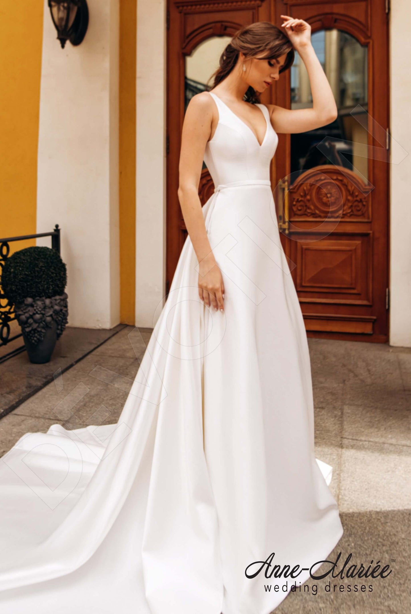 Sima Illusion back A-line Sleeveless Wedding Dress Back