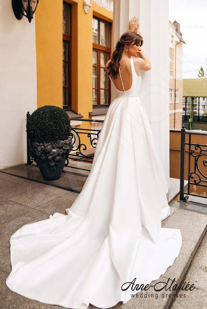 Sima Illusion back A-line Sleeveless Wedding Dress 2