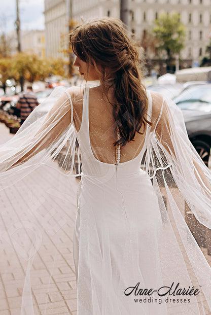 Sima Illusion back A-line Sleeveless Wedding Dress 7