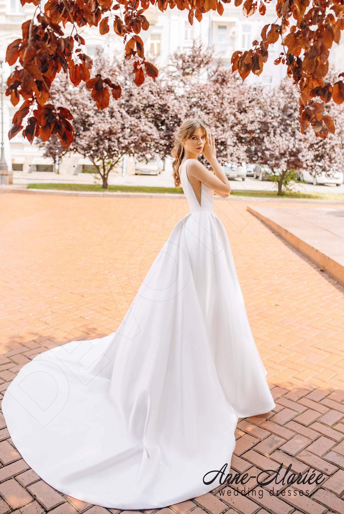 Tiffany Open back A-line Sleeveless Wedding Dress 6