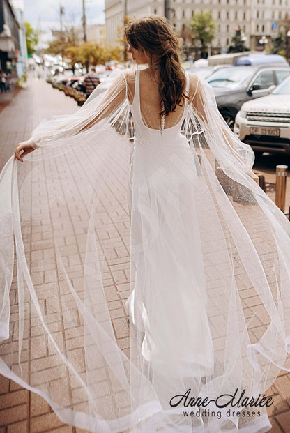 Sima Illusion back A-line Sleeveless Wedding Dress Front