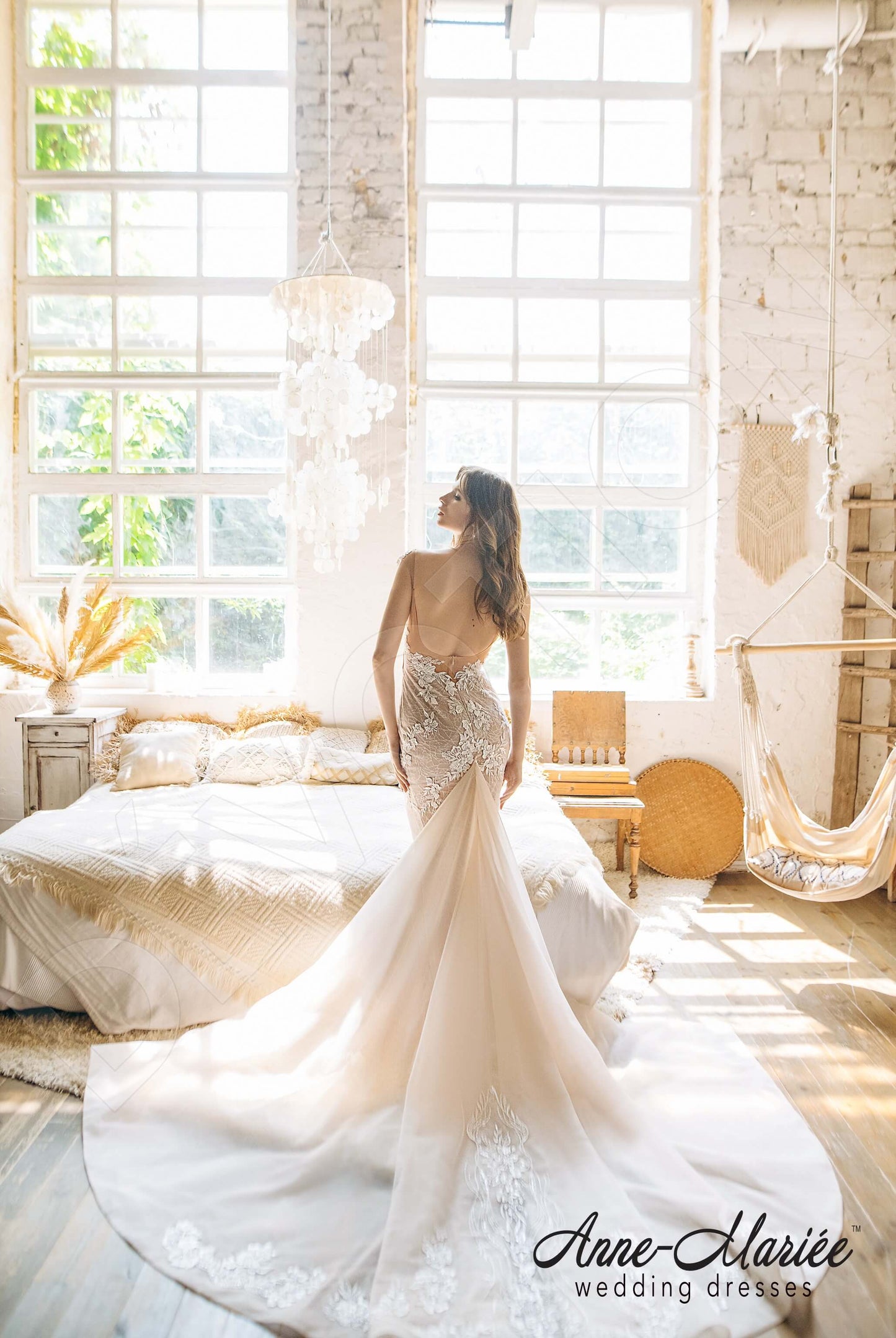 Vanella Open back Trumpet/Mermaid Sleeveless Wedding Dress 9