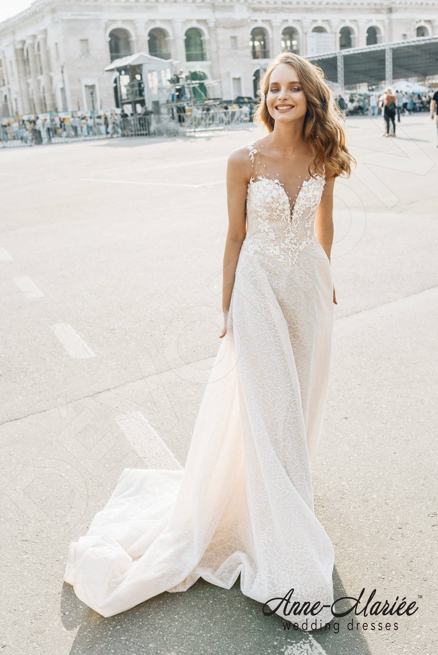 Volane Illusion back A-line Sleeveless Wedding Dress 6
