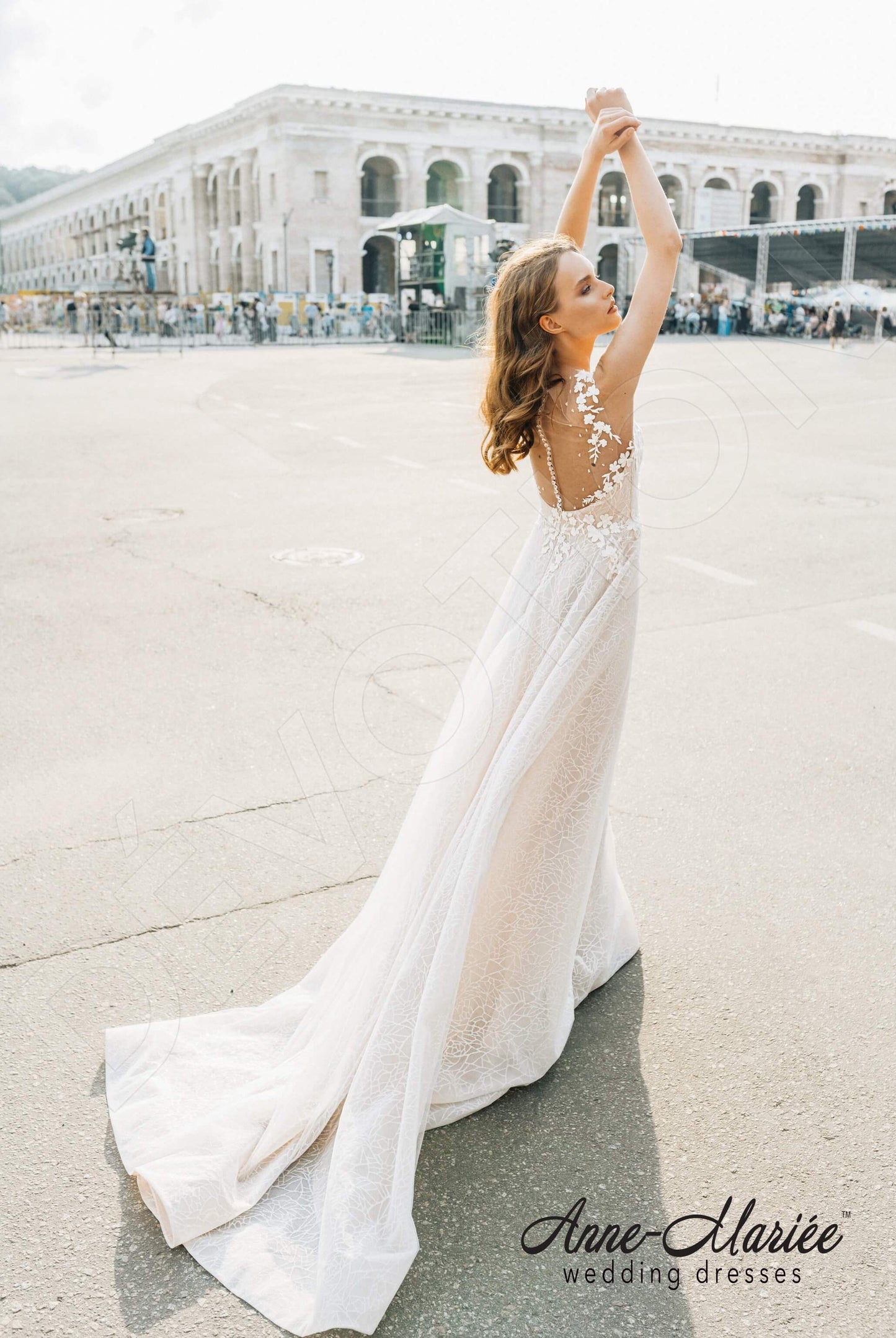 Volane Illusion back A-line Sleeveless Wedding Dress Back