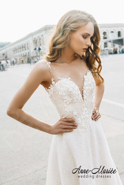 Volane Illusion back A-line Sleeveless Wedding Dress 2