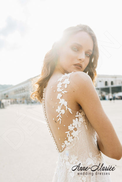 Volane Illusion back A-line Sleeveless Wedding Dress 3