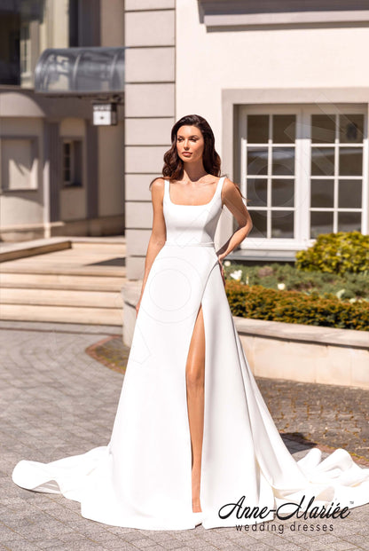 Clod Open back A-line Sleeveless Wedding Dress 6
