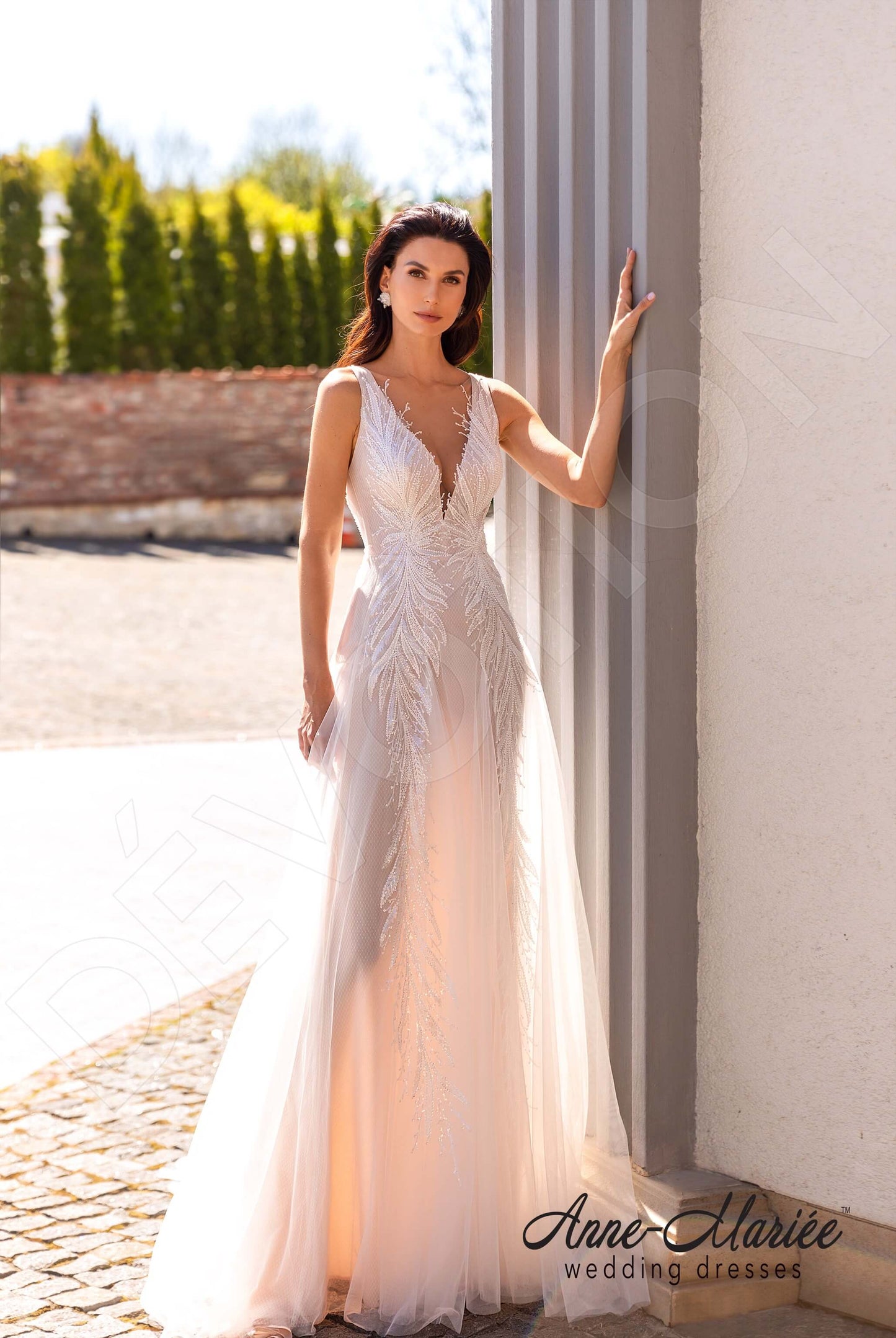 Elinor Illusion back A-line Sleeveless Wedding Dress 6