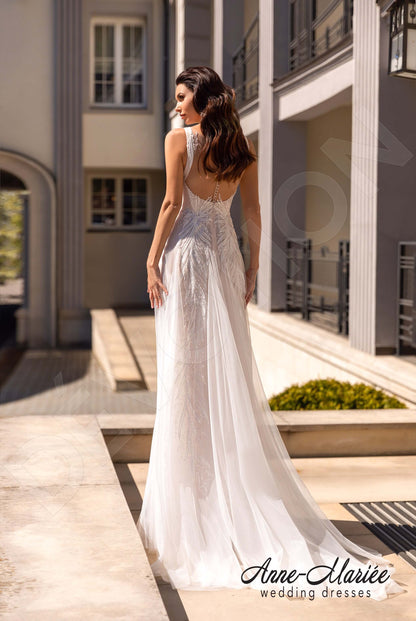 Elinor Illusion back A-line Sleeveless Wedding Dress Back