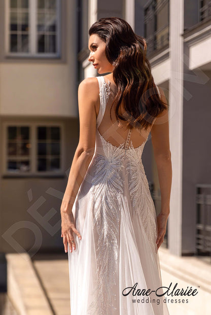 Elinor Illusion back A-line Sleeveless Wedding Dress 3