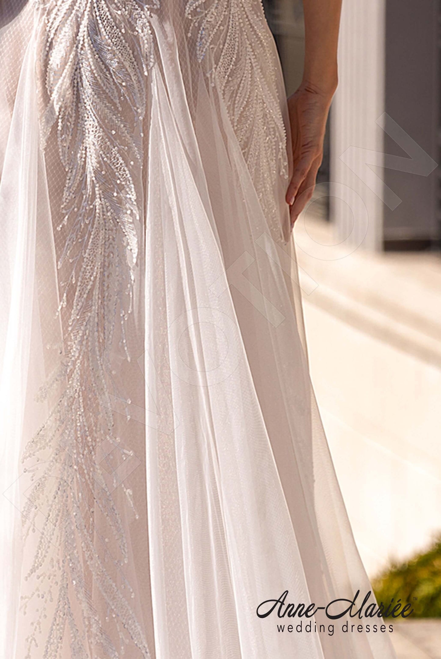 Elinor Illusion back A-line Sleeveless Wedding Dress 4
