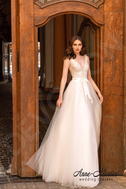 Elodie Open back A-line Sleeveless Wedding Dress 6