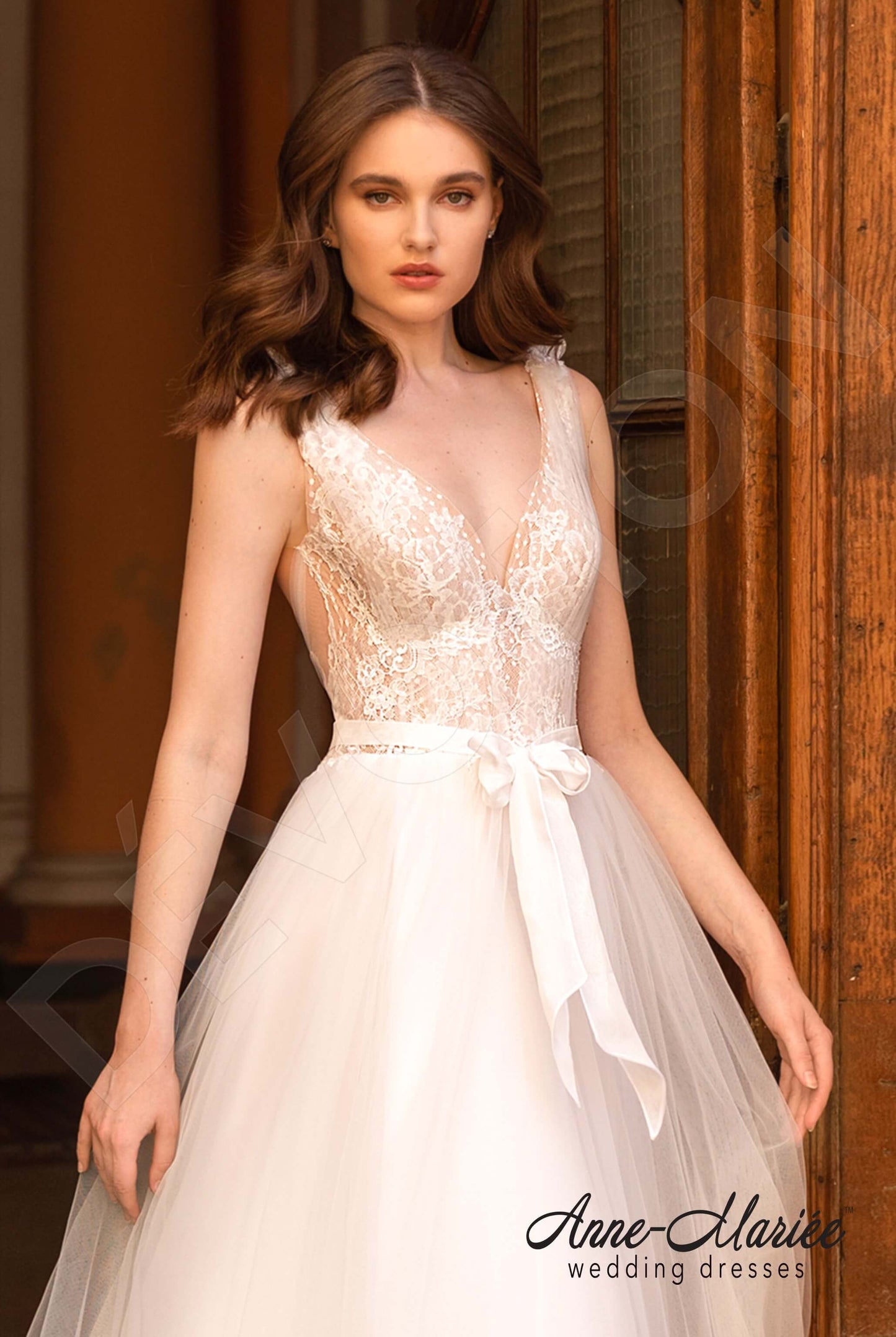 Elodie Open back A-line Sleeveless Wedding Dress 4